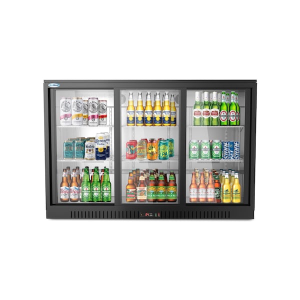 Koolmore Three Door Back Bar Cooler Counter Height Beverage Refrigerator, Mini Drink Fridge - BC-3DSL-BK