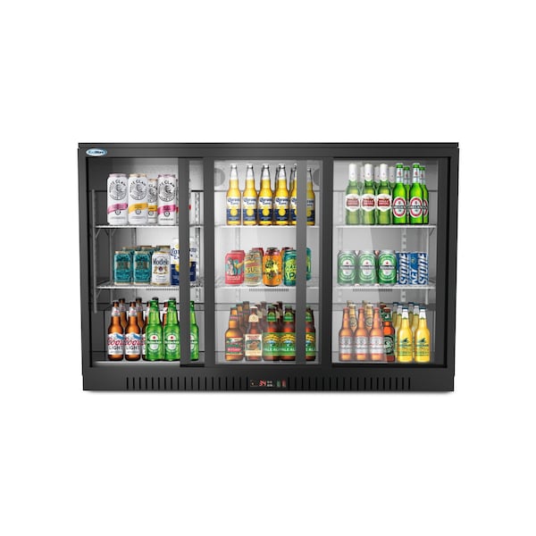 Koolmore Three Door Back Bar Cooler Counter Height Beverage Refrigerator, Mini Drink Fridge - BC-3DSL-BK