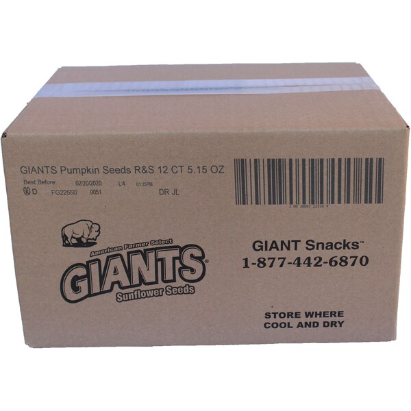 Semillas de calabaza gigante Gigante bocadillo tostadas y saladas de 5.15 oz., PK12 - 22550