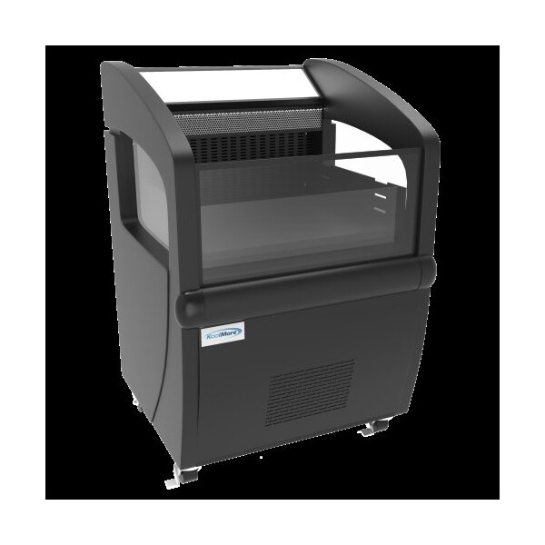 Koolmore Grab and Go Refrigerator and Open-Air Merchandiser Display w/LED Lights, Double-Layered Glass - ACM-4C-BK