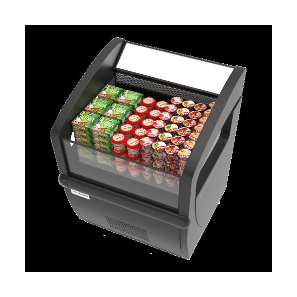 Koolmore Grab and Go Refrigerator and Open-Air Merchandiser Display w/LED Lights, Double-Layered Glass - ACM-4C-BK