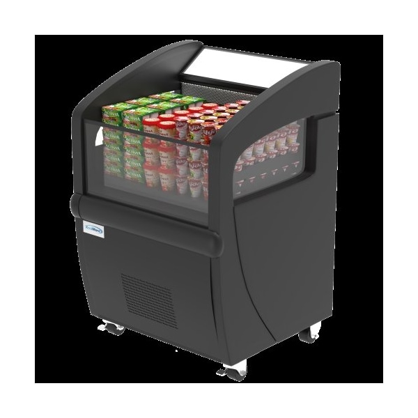 Koolmore Grab and Go Refrigerator and Open-Air Merchandiser Display w/LED Lights, Double-Layered Glass - ACM-4C-BK