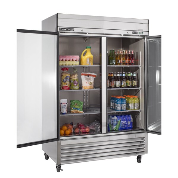 Maxx Cold Reach-In Refrigerator, Double Door, Bottom Mount, Glass 42.9 CUFT - MXSR-49GD