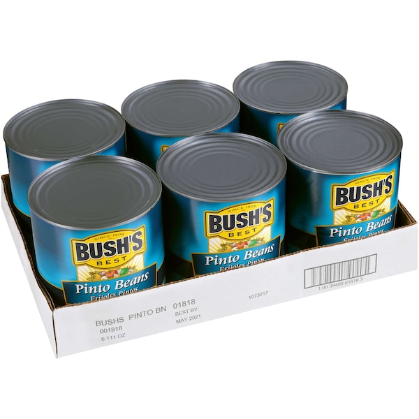 Mejores Frijoles Pintos de Bush's Best en Lata #10, Paquete de 6 - 01818