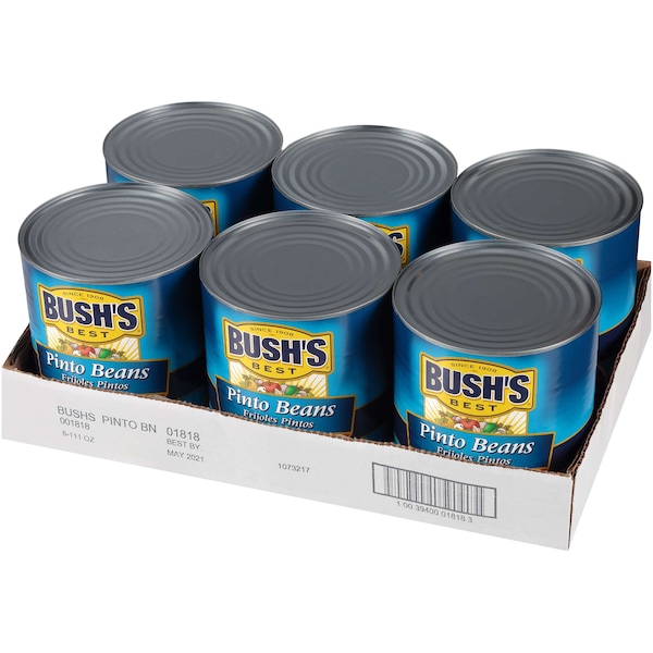 Mejores Frijoles Pintos de Bush's Best en Lata #10, Paquete de 6 - 01818