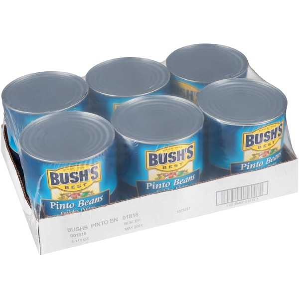 Mejores Frijoles Pintos de Bush's Best en Lata #10, Paquete de 6 - 01818