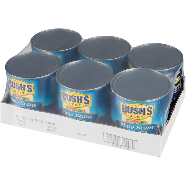 Mejores Frijoles Pintos de Bush's Best en Lata #10, Paquete de 6 - 01818