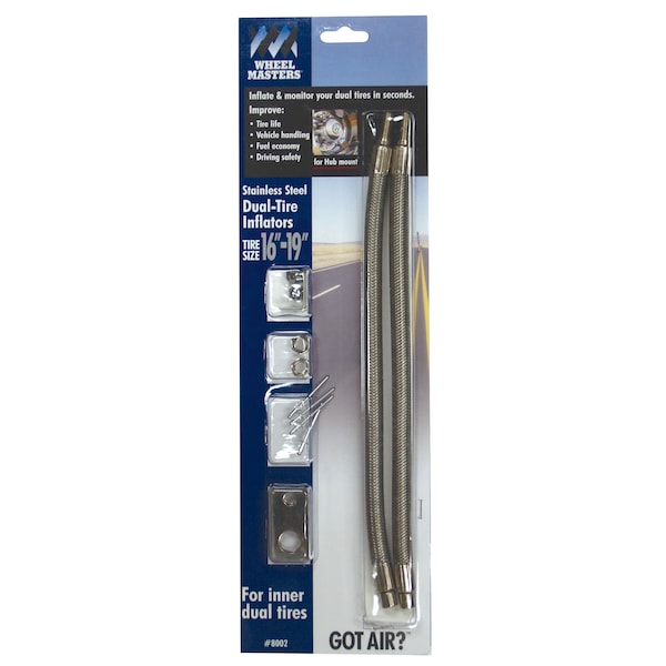 Wheel Masters Wheel Masters 8002 AM2 Hose Extenders 16"-19.5" Wheel Liners & Covers - 2 Hose Kit, Hub Hole Mount - 8002 AM2