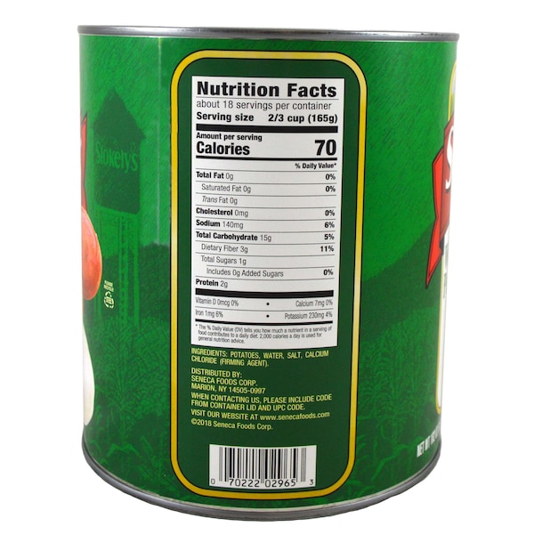 Papas enteras de lujo Stokely Stokely de 102 oz lata, paquete de 6 - F007022292970