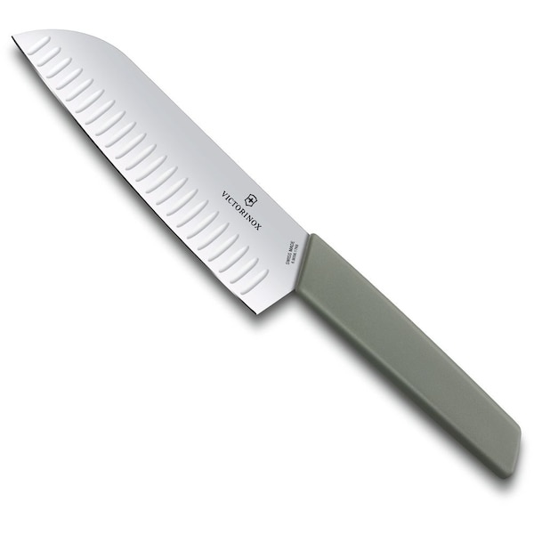 Swiss Army Brands 2024 Victorinox Kitchen Swiss Modern 7In Santoku Knife With Granton Blade Olive-Green - VIC-6.9056.17K6B