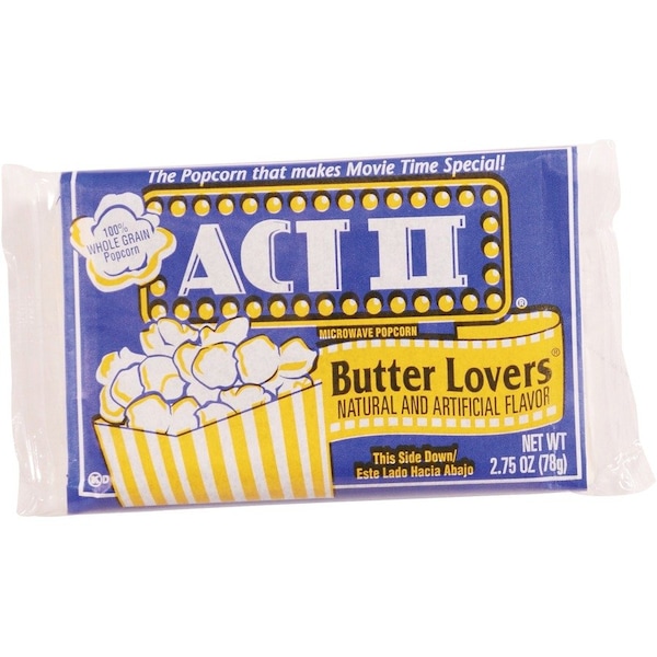 Act II Palomitas de Maíz para Microondas, Amantes de la Mantequilla, 2.75 oz, 36/CT, Paquete Múltiple - CNG23255