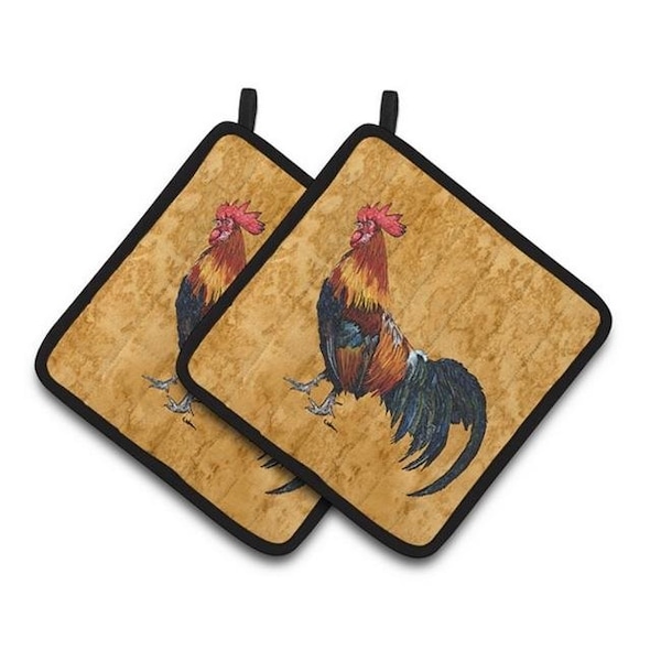 Carolines Treasures Carolines Treasures 8651PTHD Rooster Pair of Pot Holders; 7.5 x 3 x 7.5 in. - 8651PTHD