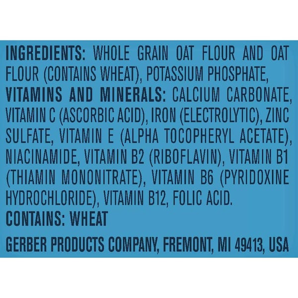 Cereal de avena de grano único Gerber Gerber de 16 oz., paquete de 6 - 10015000070516.