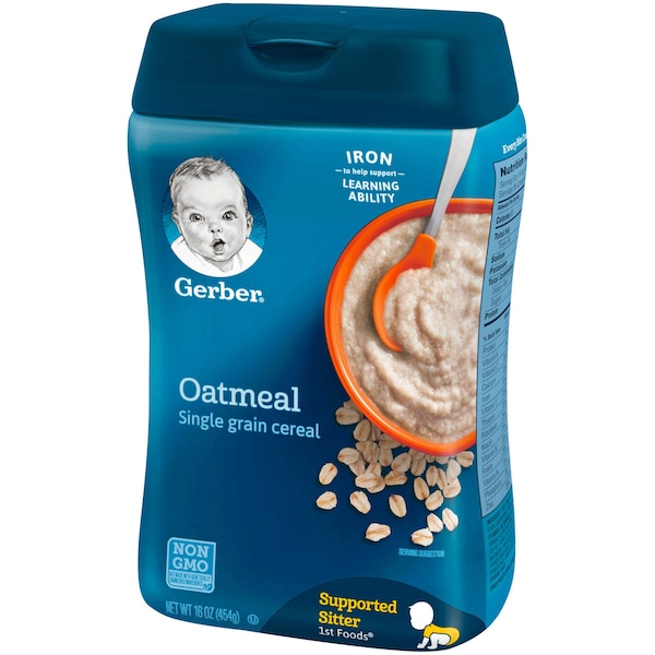 Cereal de avena de grano único Gerber Gerber de 16 oz., paquete de 6 - 10015000070516.