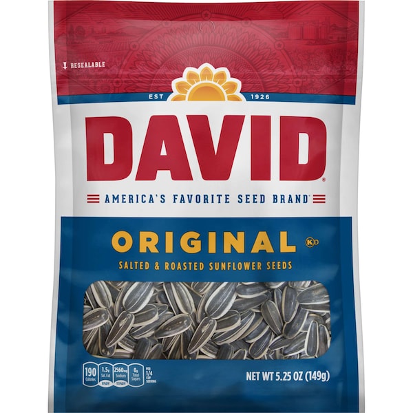 Semillas de girasol originales David David 5.25 oz., paquete de 12 - 2620046170