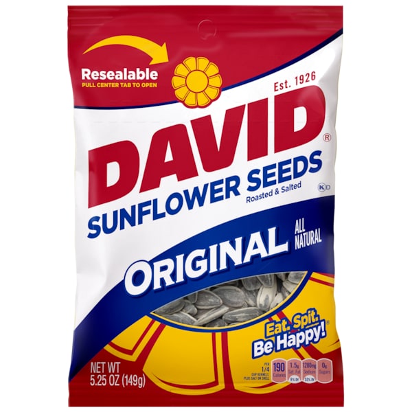 Semillas de girasol originales David David 5.25 oz., paquete de 12 - 2620046170