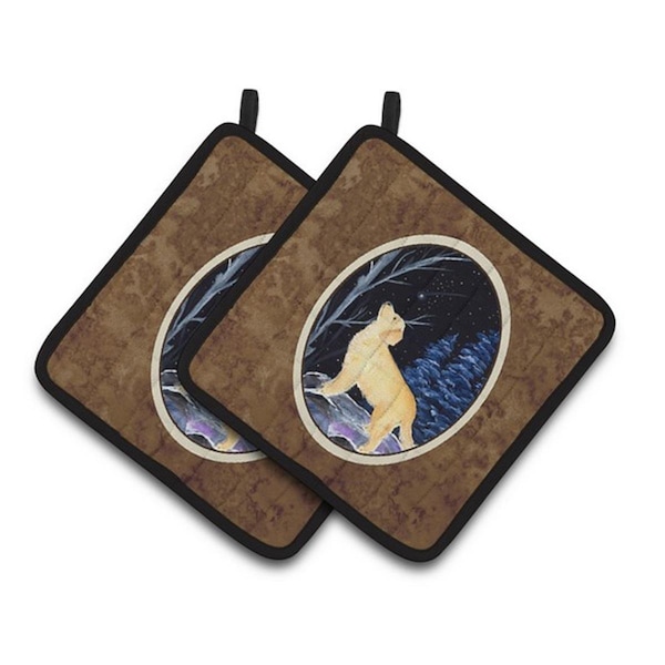 Carolines Treasures Starry Night Golden Retriever Pair of Pot Holders, 7.5 x 3 x 7.5 in. - SS8392PTHD