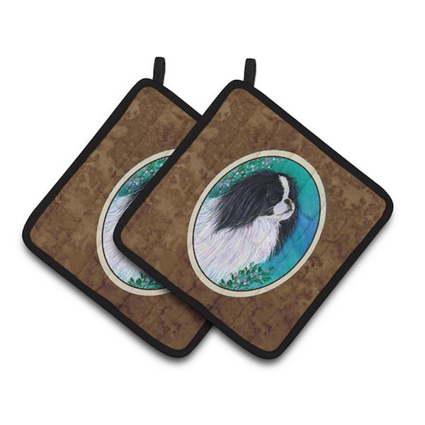 Carolines Treasures Japanese Chin Pair of Pot Holders, 7.5 x 3 x 7.5 in. - SS8134PTHD