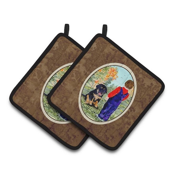 Carolines Treasures Tibetan Mastiff Pair of Pot Holders, 7.5 x 3 x 7.5 in. - SS8548PTHD