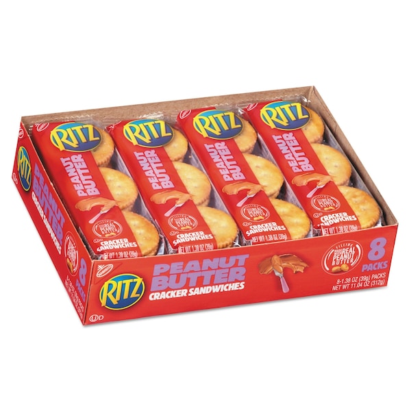 Galletas Ritz de mantequilla de cacahuate de Nabisco, paquete de 1.38 oz, PK8 - 044000882105