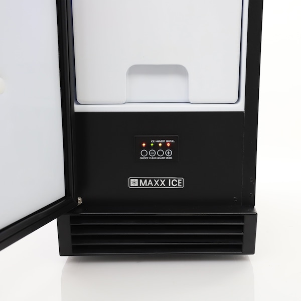 Maxx Ice Built-In Indoor Clear Ice Machine, ADA Compliant, 15 in.W, 65 lbs, Black with Stainless Steel Door - MIM50P-ADA