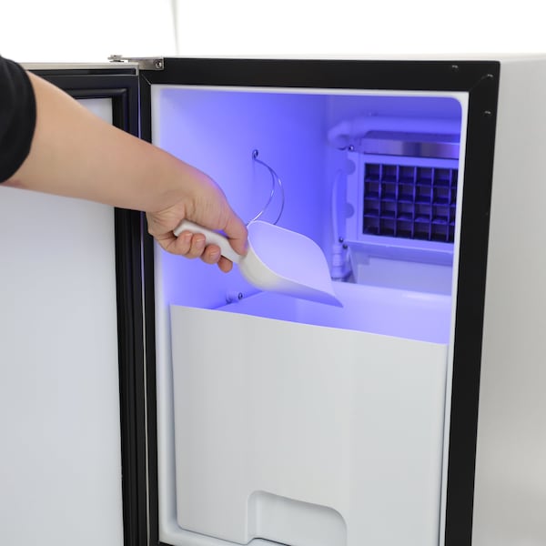Maxx Ice Built-In Indoor Clear Ice Machine, ADA Compliant, 15 in.W, 65 lbs, Black with Stainless Steel Door - MIM50P-ADA