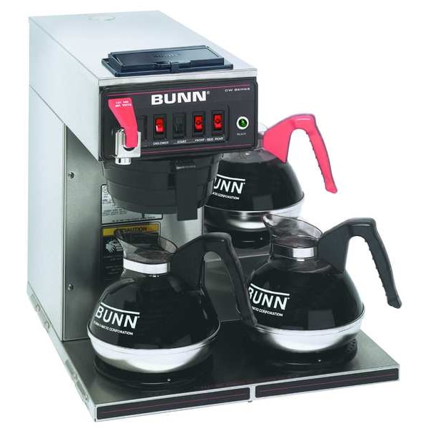 Bunn Stainless Steel 12 Cup, 3 Lower Warmers 64 oz. - CWTF 15 - 3L