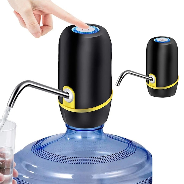 1947Kitchen Portable Electric Rechargeable Automatic Water Bottle Pump and Dispenser, Black - TI-FLINEWD-BLA