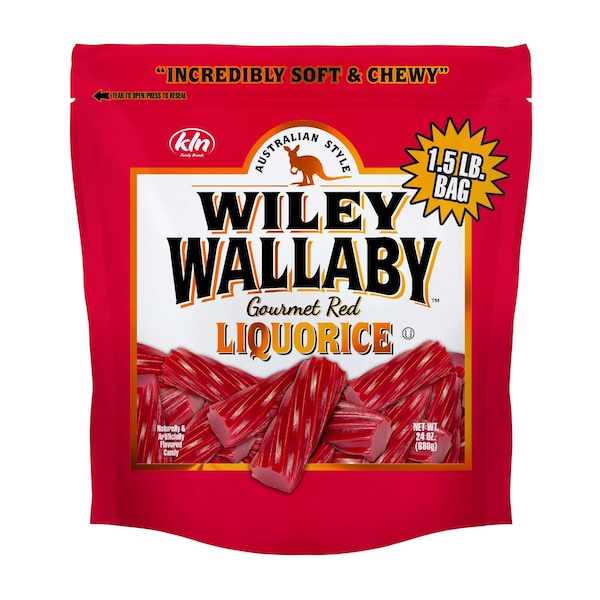 La traducción al español (México) de este título sería: Regaliz rojo Wiley Wallaby 24 oz., paquete de 10 - 120150