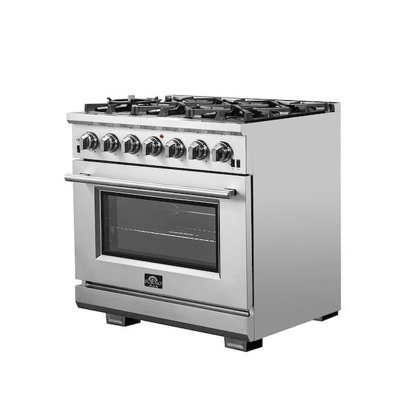 Forno Capriasca Titanium Professional 36In. Freestanding Gas Range - FFSGS6260-36