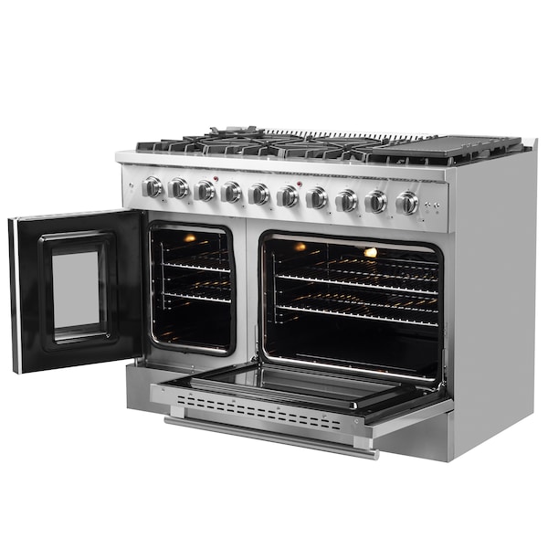 Forno Galiano 48In. Freestanding French Door Gas Range - FFSGS6444-48
