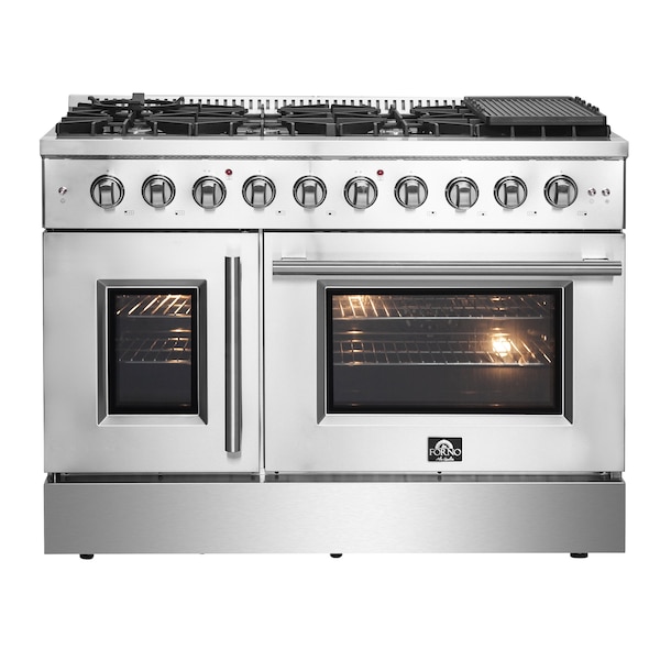 Forno Galiano 48In. Freestanding French Door Gas Range - FFSGS6444-48