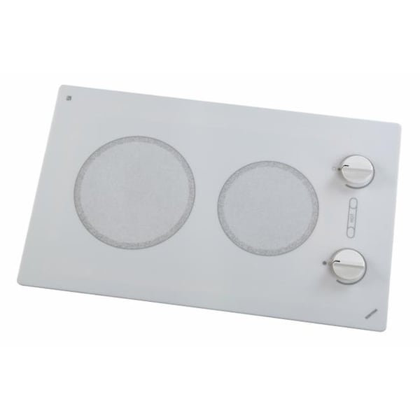 Kenyon Kenyon B49510 Alpine Series Large 2-burner Cooktop- white with analog control- 6 .50 & 8 inch 120V UL - B49510