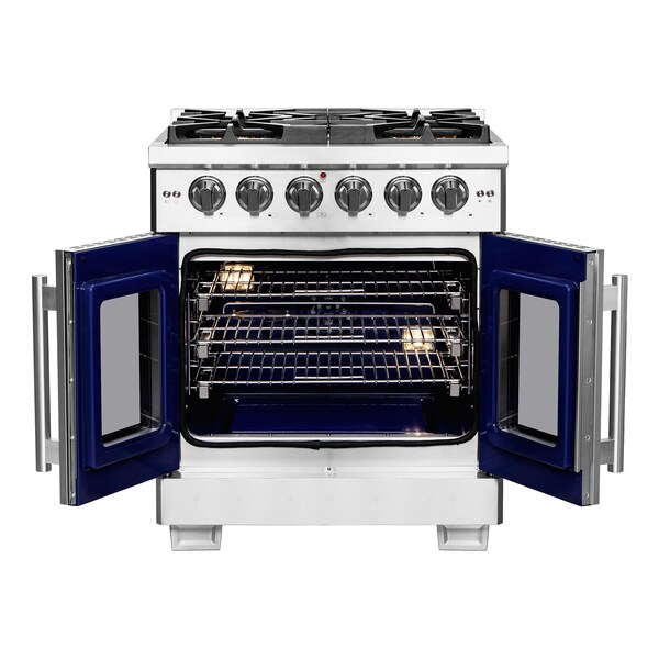 Forno Capriasca 30In. Freestanding French Door Gas Range - FFSGS6460-30