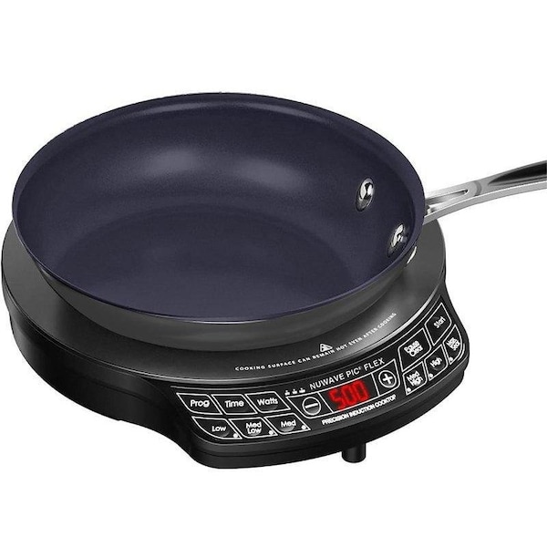 Nuwave PIC Flex Precision Induction Cooktop, 9 in Cooktop, 1300 W, Black, 10-1/4 in OAW, 2-1/4 in OAH - 30531