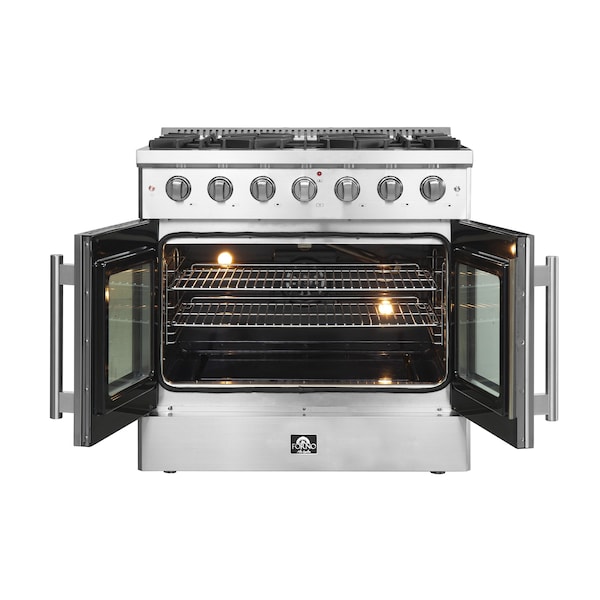 Forno Galiano 36In. Freestanding French Door Gas Range - FFSGS6444-36