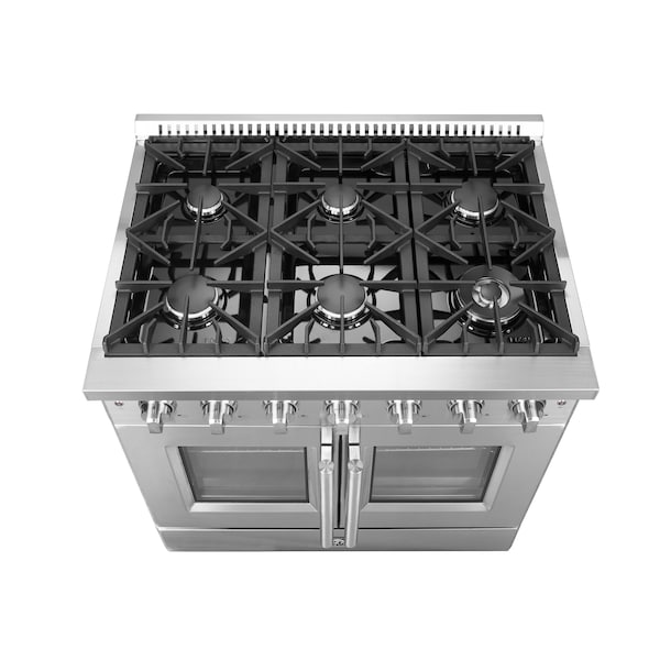 Forno Galiano 36In. Freestanding French Door Gas Range - FFSGS6444-36