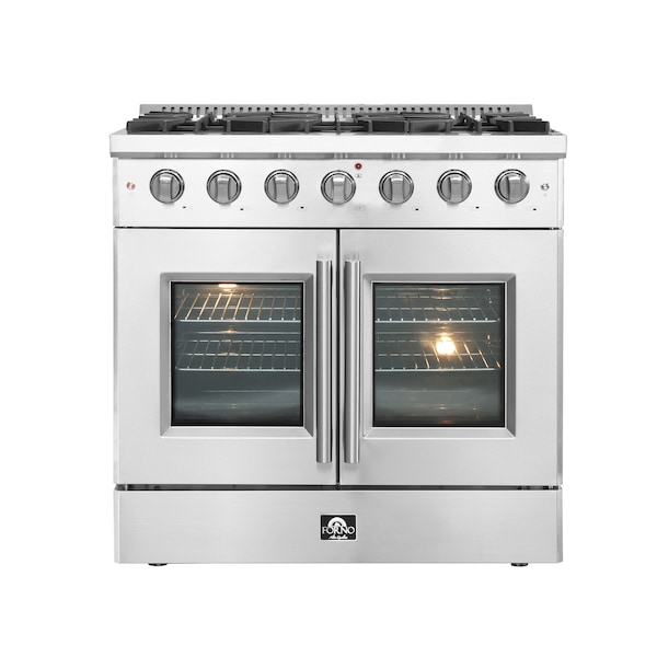 Forno Galiano 36In. Freestanding French Door Gas Range - FFSGS6444-36