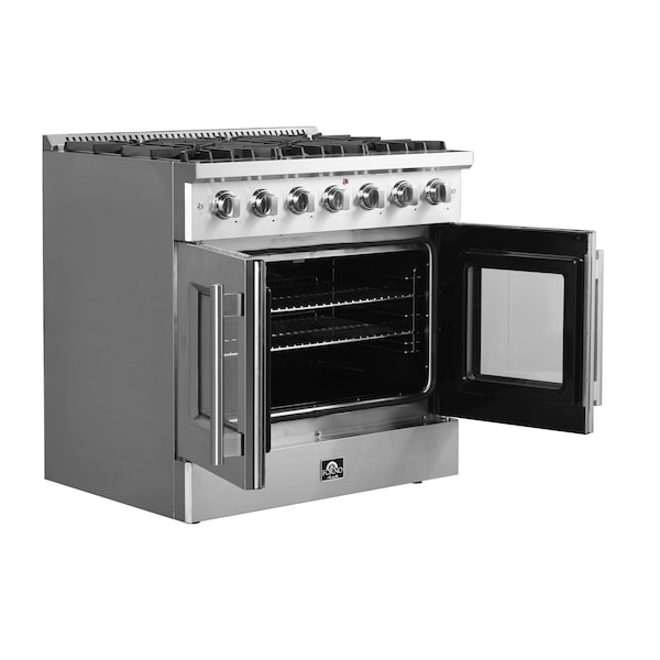 Forno Galiano 36In. Freestanding French Door Gas Range - FFSGS6444-36