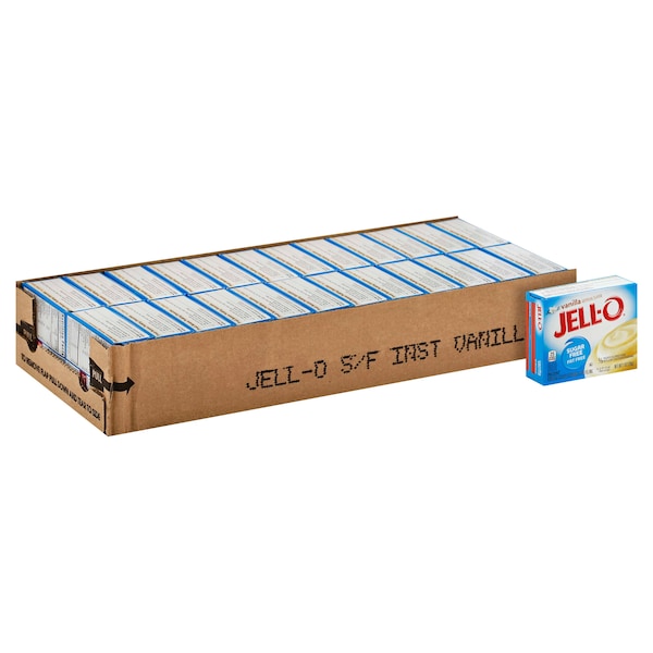 Pudín instantáneo de vainilla sin azúcar y sin grasa Jell-O 1 oz., paquete de 24 - 10043000205522