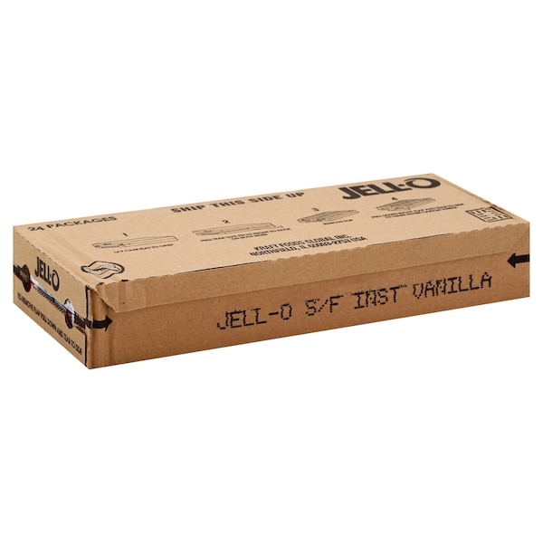 Pudín instantáneo de vainilla sin azúcar y sin grasa Jell-O 1 oz., paquete de 24 - 10043000205522