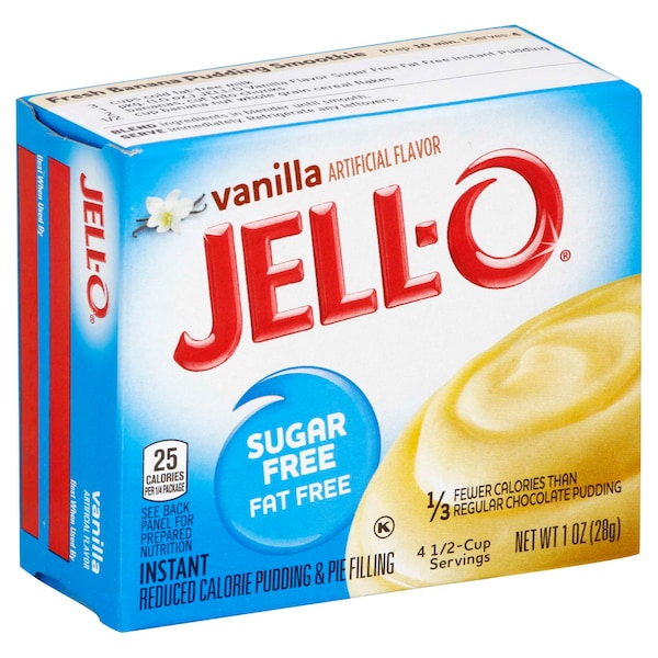 Pudín instantáneo de vainilla sin azúcar y sin grasa Jell-O 1 oz., paquete de 24 - 10043000205522