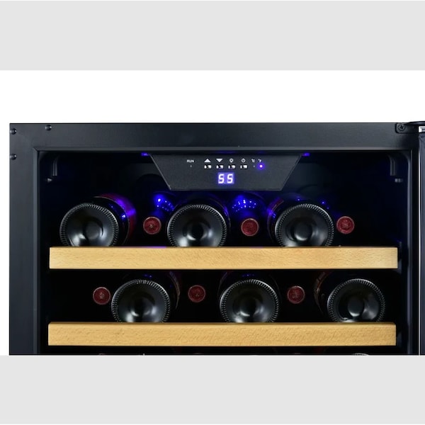 Edgestar 20 Inch Wide 44 Bottle Capacity Free Standing Wine Cooler with Reversible Door and LED Lighting - CWF440SZ