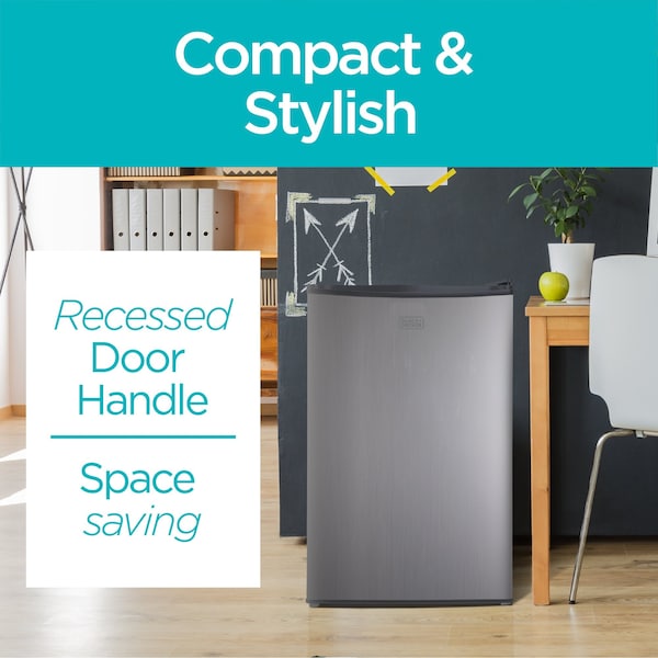 Black & Decker Compact Refrigerator Energy Star Single Door Mini Fridge with Freezer, 4.3 Cubic Ft., VCM - BCRK43V