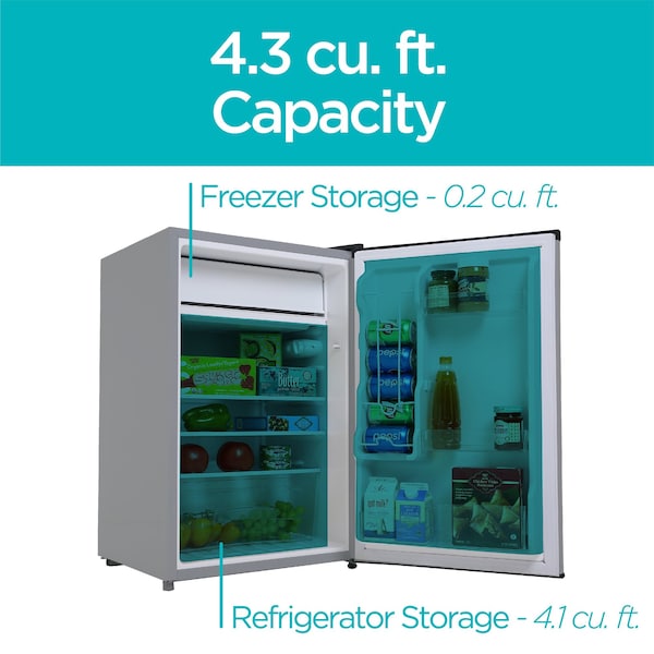 Black & Decker Compact Refrigerator Energy Star Single Door Mini Fridge with Freezer, 4.3 Cubic Ft., VCM - BCRK43V