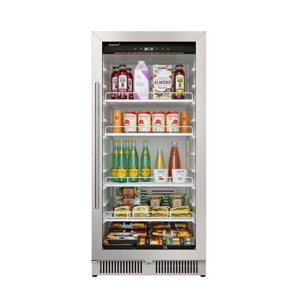 Edgestar 24 Inch Wide 953 Cu Ft Commercial Beverage Merchandiser W Temperature Alarm and Reversible Door - VBM91SS