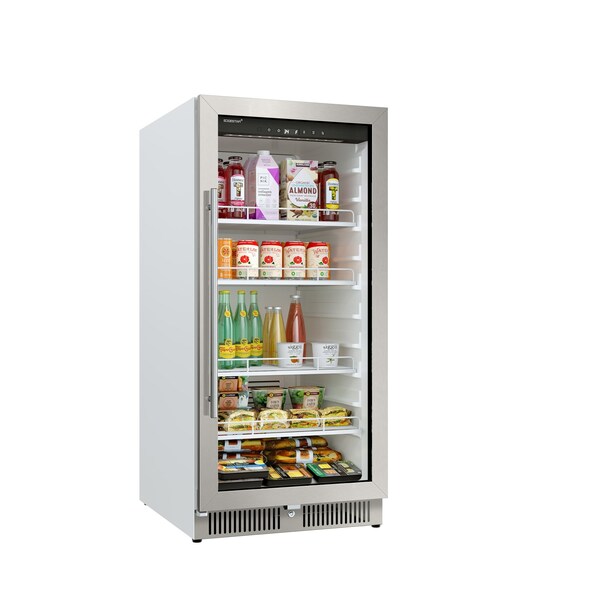Edgestar 24 Inch Wide 953 Cu Ft Commercial Beverage Merchandiser W Temperature Alarm and Reversible Door - VBM91SS
