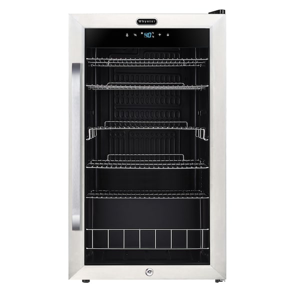Whynter Freestanding Beverage Refrigerator, Digital Control and Internal Fan - BR-1211DS