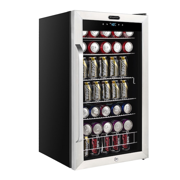 Whynter Freestanding Beverage Refrigerator, Digital Control and Internal Fan - BR-1211DS