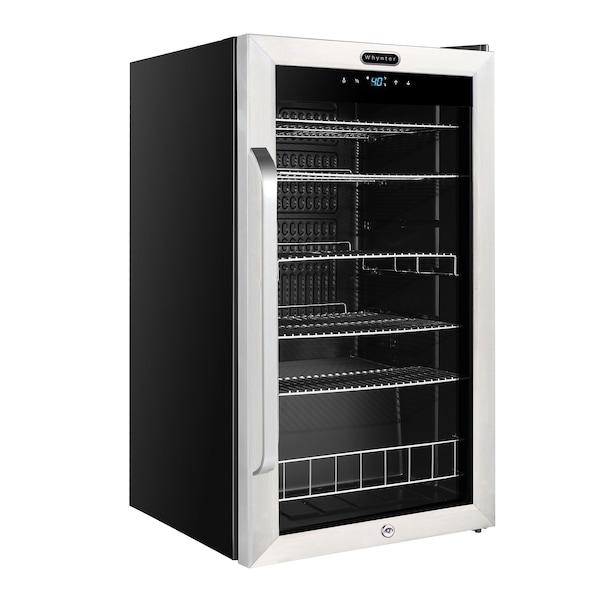 Whynter Freestanding Beverage Refrigerator, Digital Control and Internal Fan - BR-1211DS